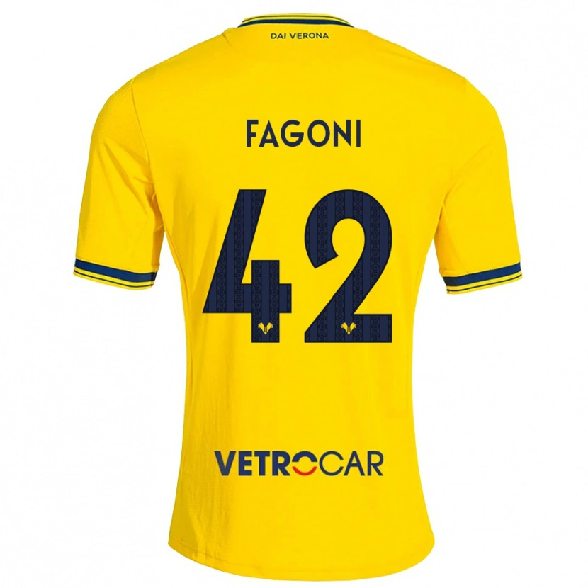 Danxen Donna Maglia Marco Fagoni #42 Giallo Rosso Kit Gara Away 2026/27 Maglietta