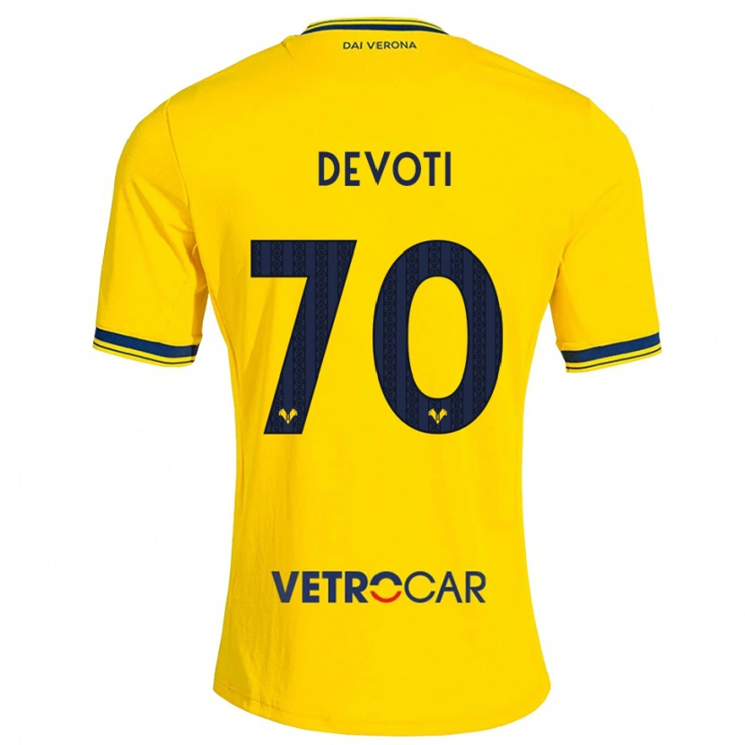 Danxen Donna Maglia Andrea Devoti #70 Giallo Rosso Kit Gara Away 2026/27 Maglietta