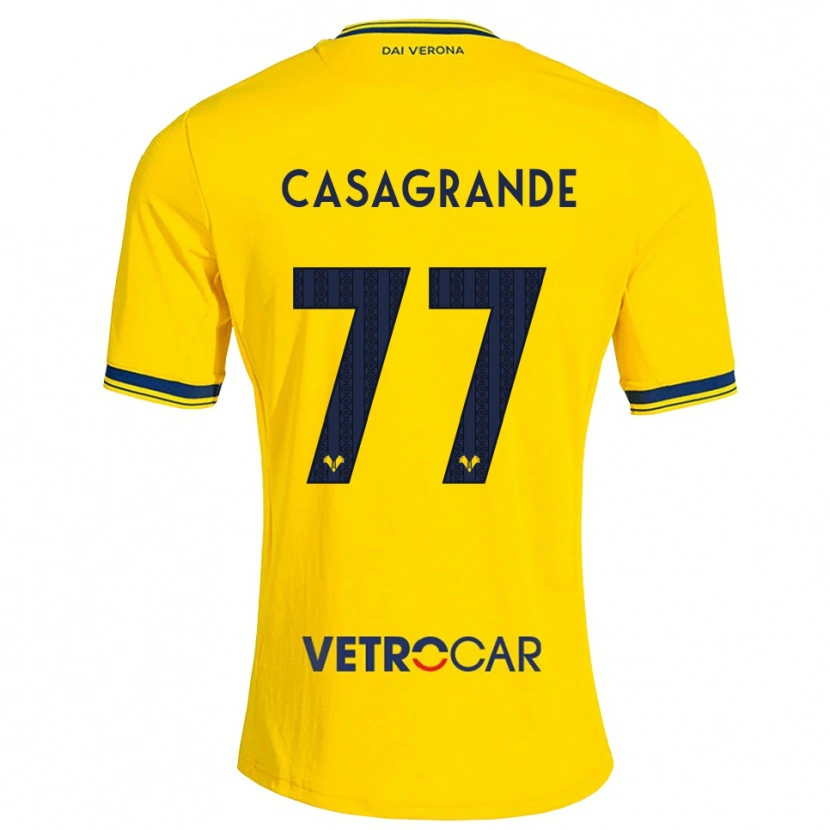 Danxen Donna Maglia Tommaso Casagrande #77 Giallo Rosso Kit Gara Away 2026/27 Maglietta