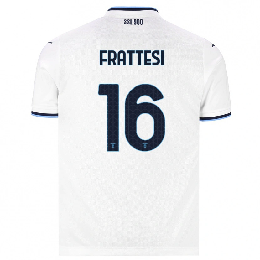 Danxen Donna Maglia Davide Frattesi #16 Bianco Blu Navy Kit Gara Away 2026/27 Maglietta