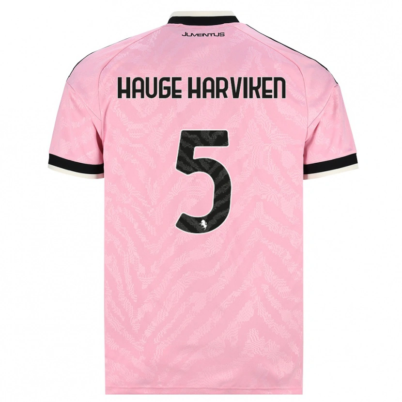 Danxen Donna Maglia Mathilde Hauge Harviken #5 Rosa Nero Kit Gara Away 2026/27 Maglietta