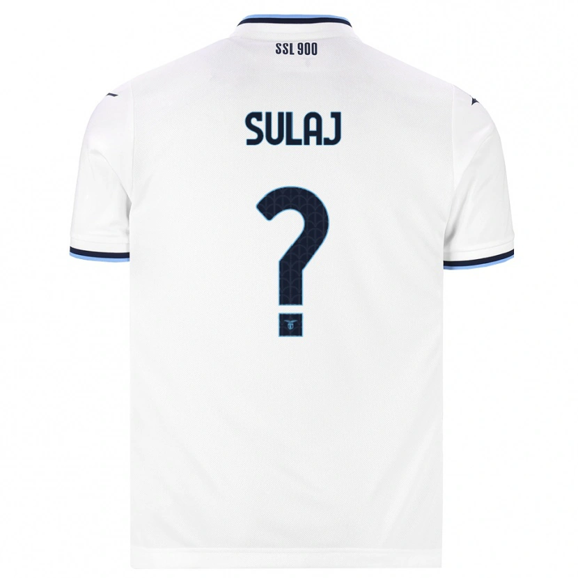 Danxen Donna Maglia Sean Sulaj #0 Bianco Blu Navy Kit Gara Away 2026/27 Maglietta