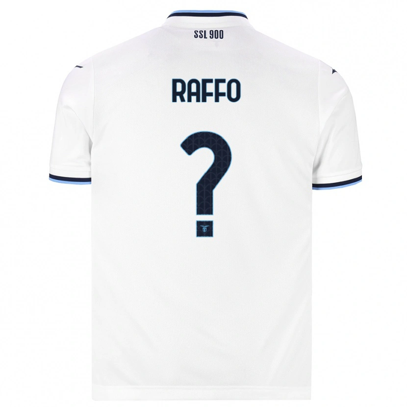 Danxen Donna Maglia Edoardo Raffo #0 Bianco Blu Navy Kit Gara Away 2026/27 Maglietta