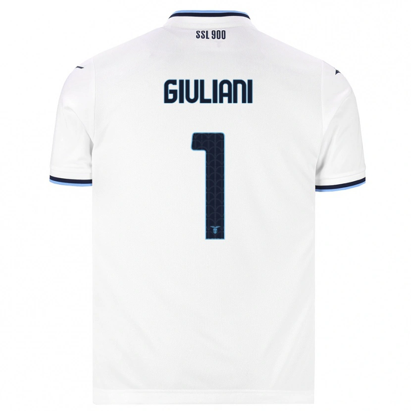 Danxen Donna Maglia Alessio Giuliani #1 Bianco Blu Navy Kit Gara Away 2026/27 Maglietta