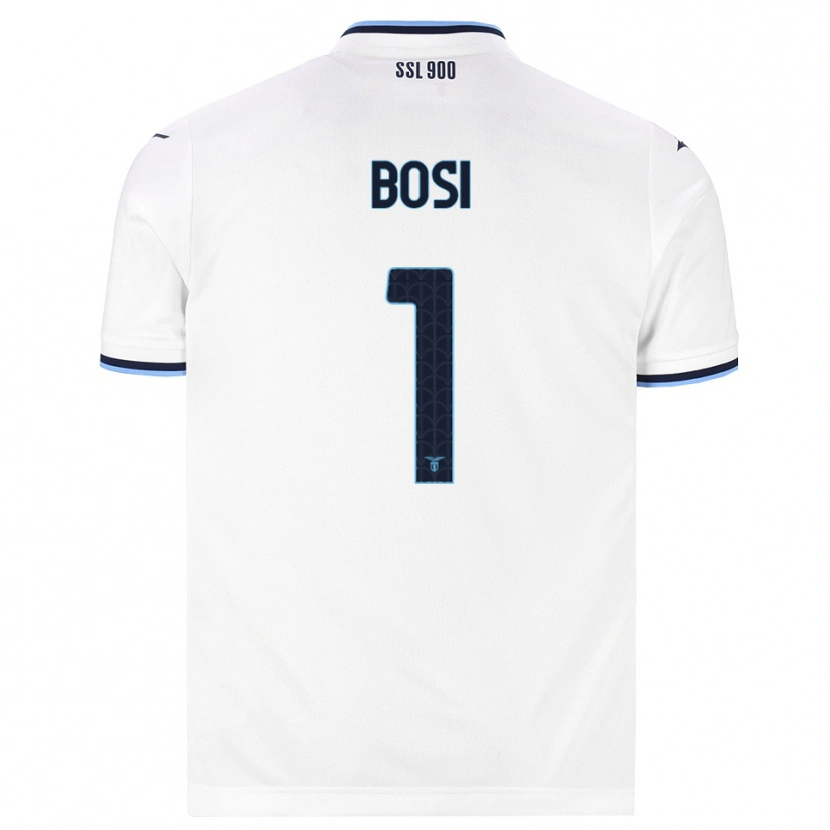 Danxen Donna Maglia Gioele Bosi #1 Bianco Blu Navy Kit Gara Away 2026/27 Maglietta