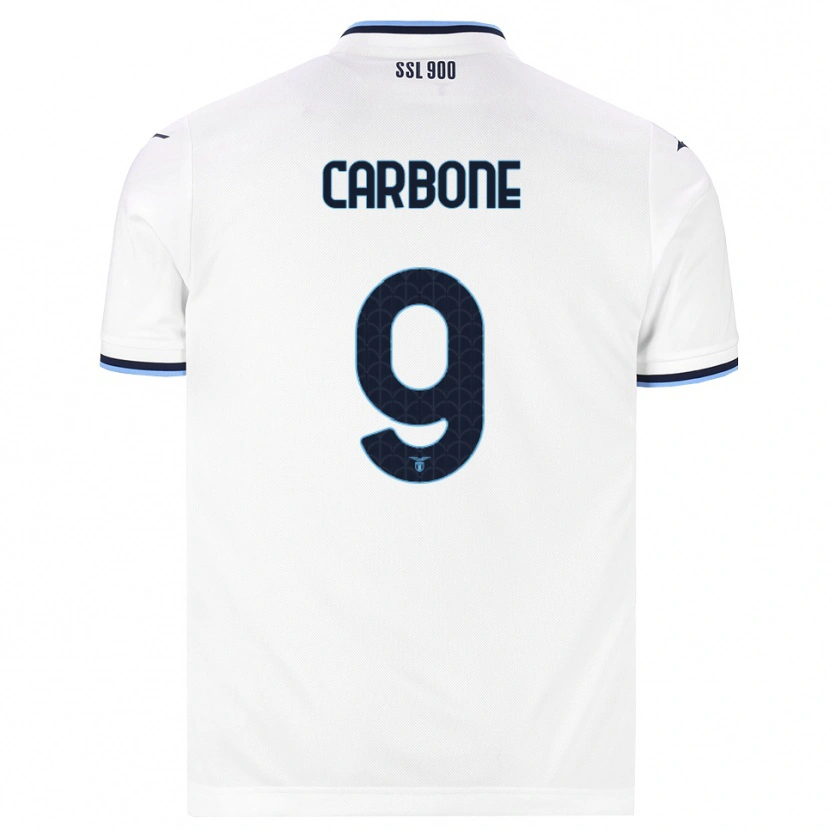 Danxen Donna Maglia Giovanni Carbone #9 Bianco Blu Navy Kit Gara Away 2026/27 Maglietta