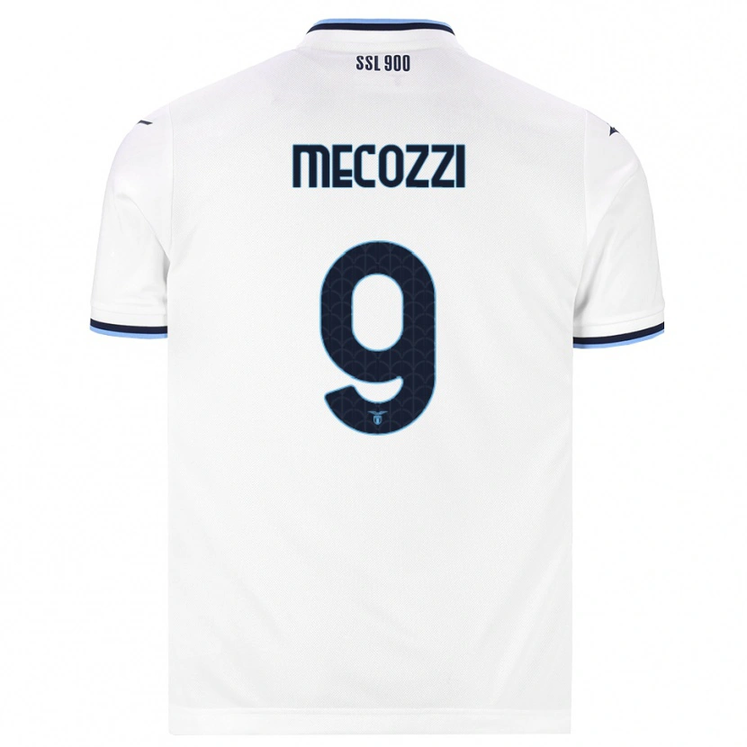 Danxen Donna Maglia Manuel Mecozzi #9 Bianco Blu Navy Kit Gara Away 2026/27 Maglietta
