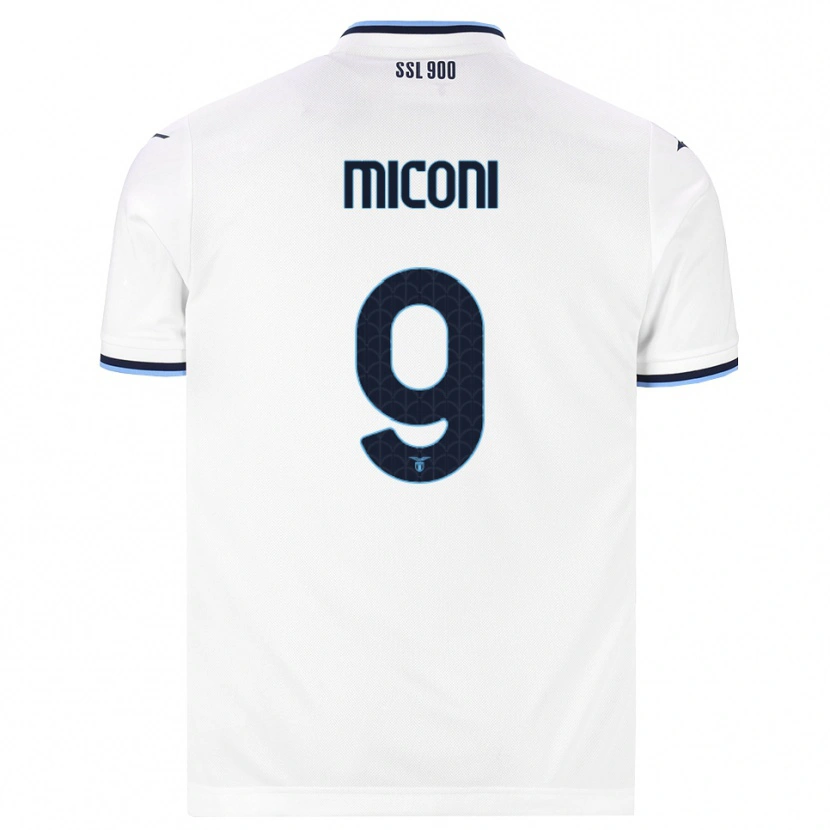 Danxen Donna Maglia Lorenzo Miconi #9 Bianco Blu Navy Kit Gara Away 2026/27 Maglietta