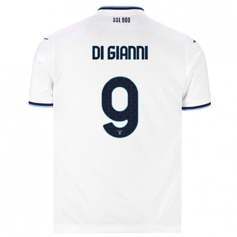 Danxen Donna Maglia Vincenzo Di Gianni #9 Bianco Blu Navy Kit Gara Away 2026/27 Maglietta