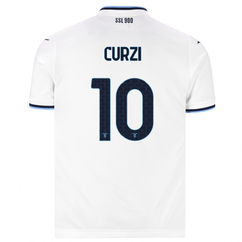 Danxen Donna Maglia Simone Curzi #10 Bianco Blu Navy Kit Gara Away 2026/27 Maglietta