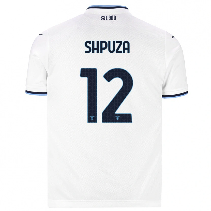 Danxen Donna Maglia Kleo Shpuza #12 Bianco Blu Navy Kit Gara Away 2026/27 Maglietta