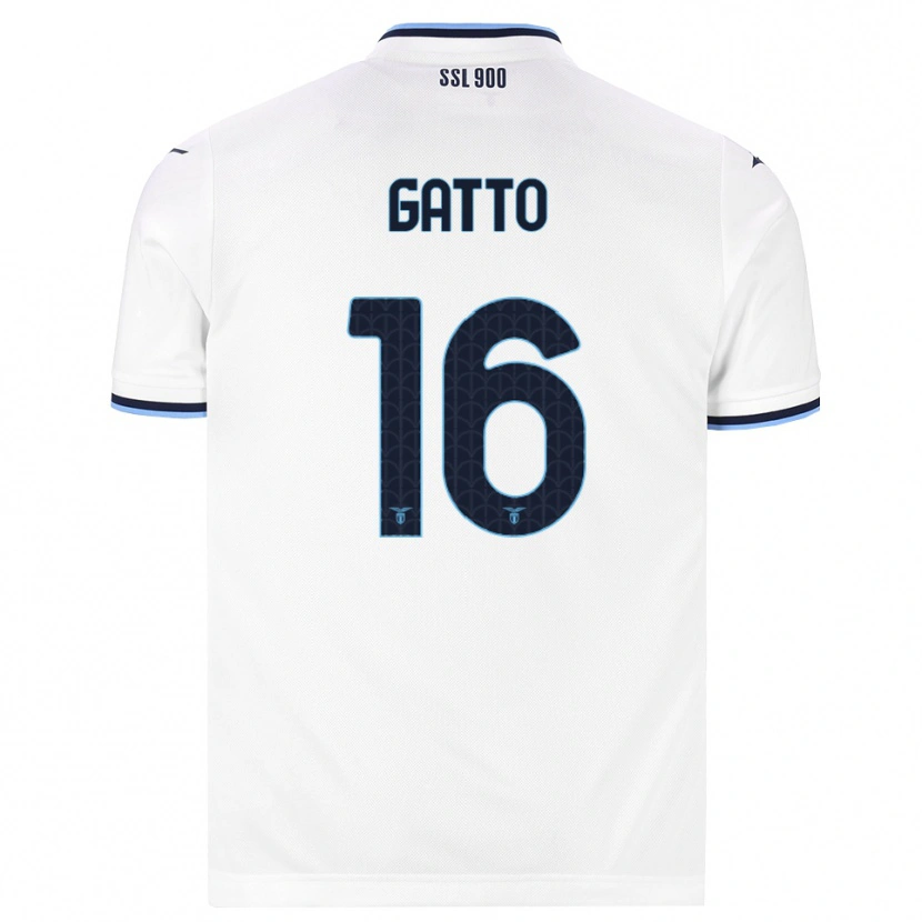 Danxen Donna Maglia Francesco Gatto #16 Bianco Blu Navy Kit Gara Away 2026/27 Maglietta