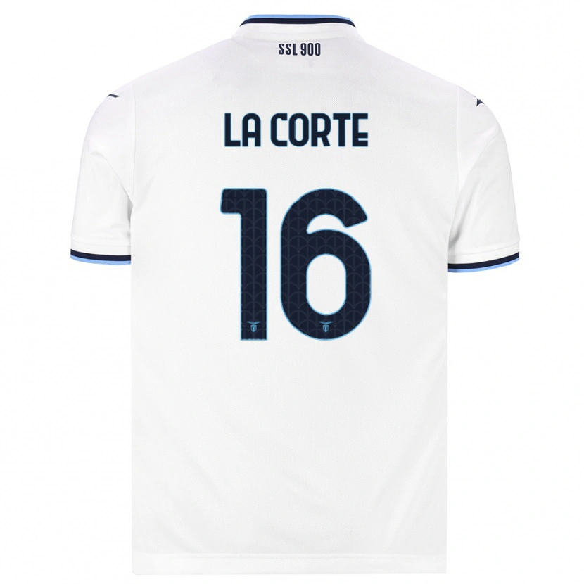 Danxen Donna Maglia Pietro La Corte #16 Bianco Blu Navy Kit Gara Away 2026/27 Maglietta