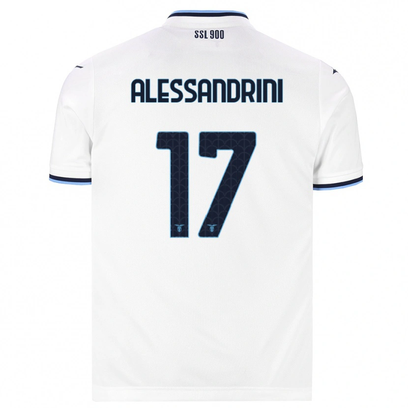 Danxen Donna Maglia Fabrizio Alessandrini #17 Bianco Blu Navy Kit Gara Away 2026/27 Maglietta