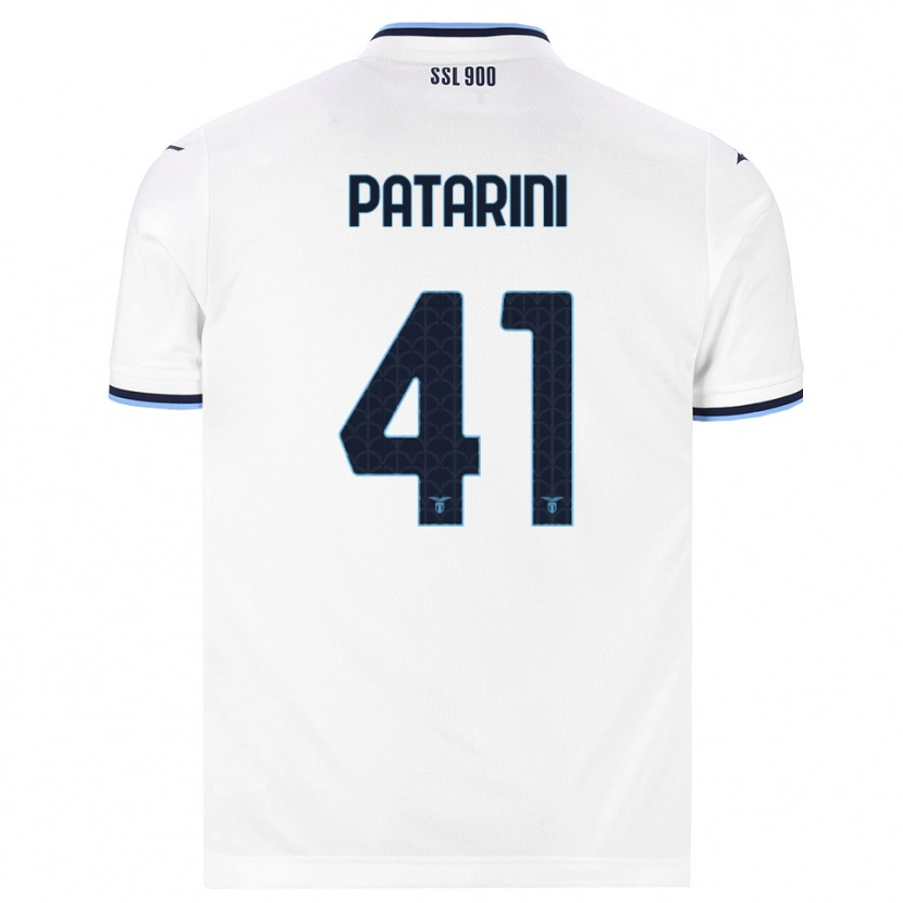 Danxen Donna Maglia Riccardo Patarini #41 Bianco Blu Navy Kit Gara Away 2026/27 Maglietta