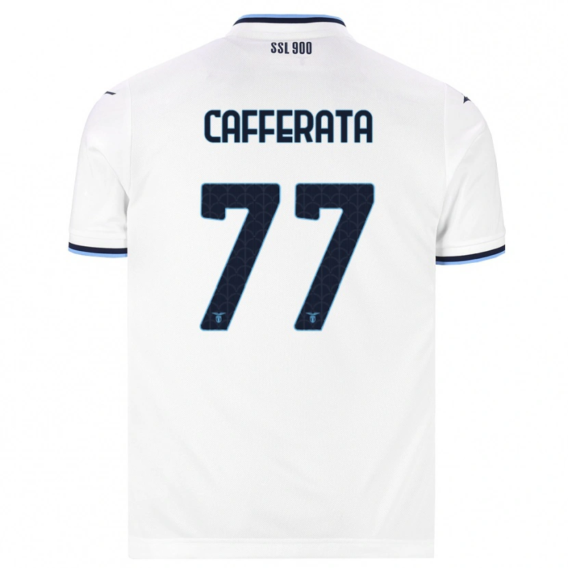 Danxen Donna Maglia Federica Cafferata #77 Bianco Blu Navy Kit Gara Away 2026/27 Maglietta