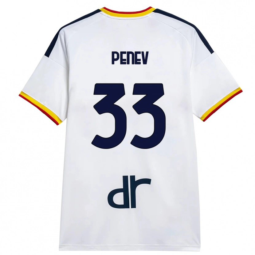 Danxen Donna Maglia Plamen Penev #33 Bianco Giallo Rosso Kit Gara Away 2026/27 Maglietta
