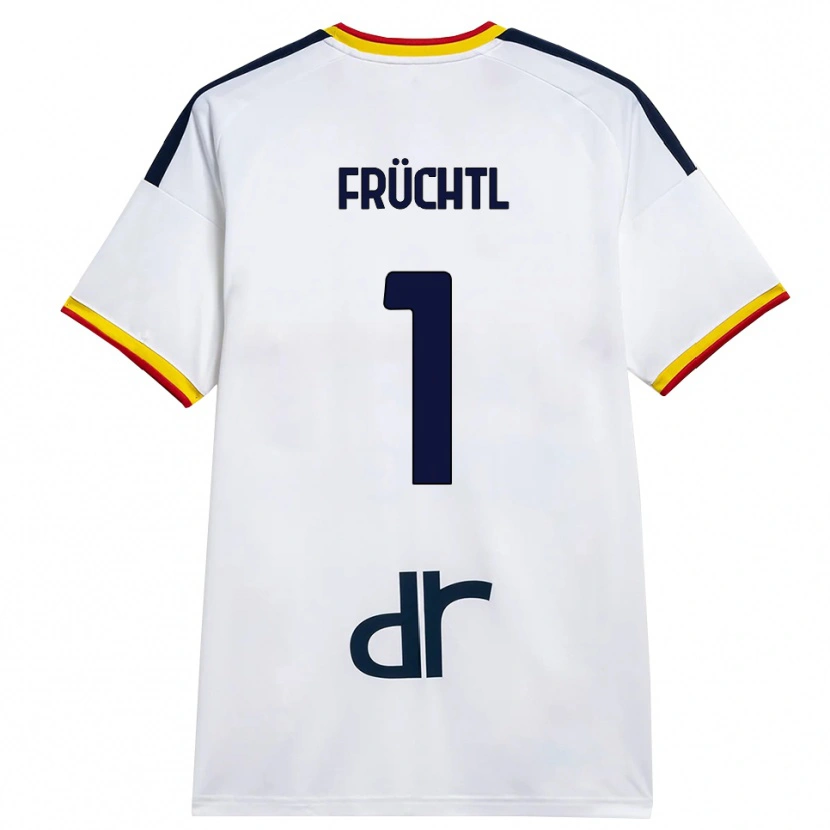 Danxen Donna Maglia Christian Früchtl #1 Bianco Giallo Rosso Kit Gara Away 2026/27 Maglietta