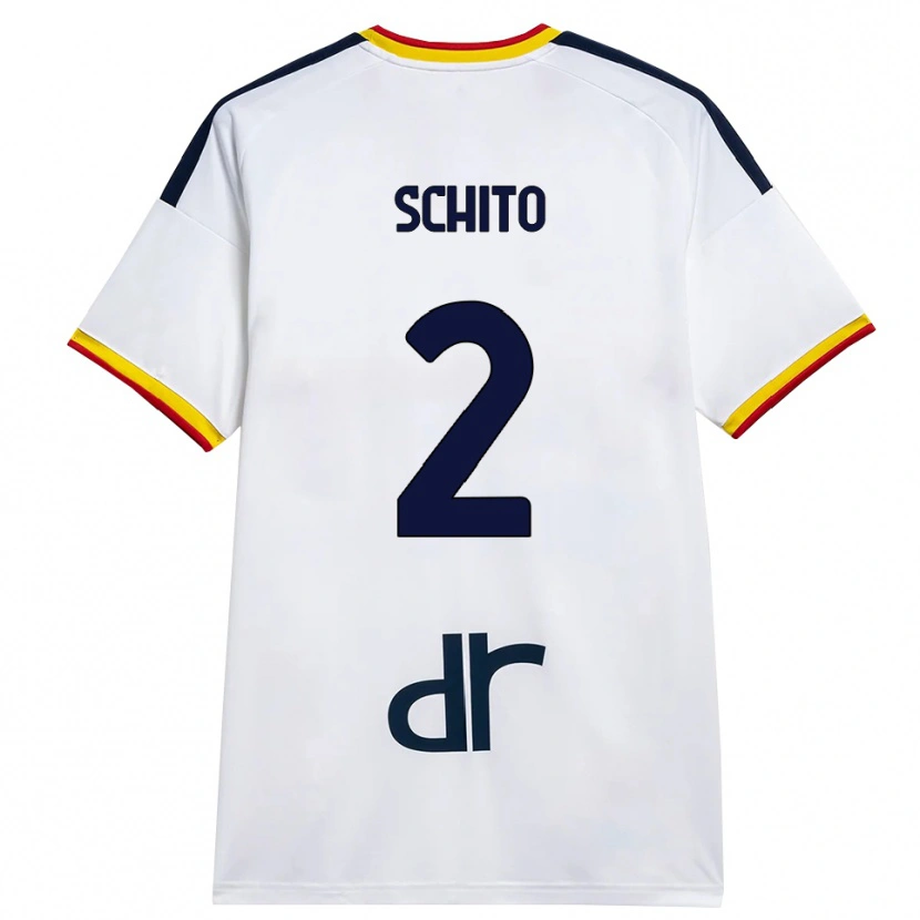 Danxen Donna Maglia Andrea Schito #2 Bianco Giallo Rosso Kit Gara Away 2026/27 Maglietta