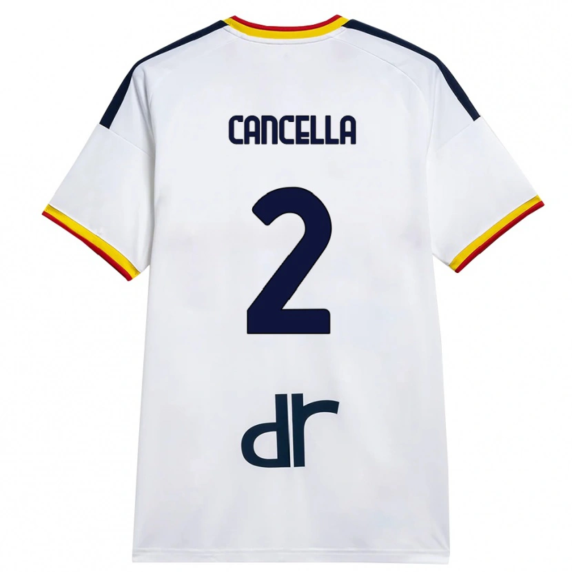 Danxen Donna Maglia Daniel Cancella #2 Bianco Giallo Rosso Kit Gara Away 2026/27 Maglietta