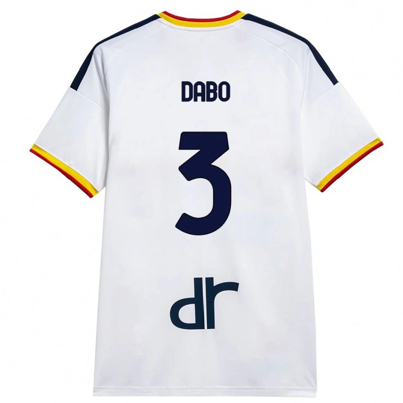 Danxen Donna Maglia Ismael Dabo #3 Bianco Giallo Rosso Kit Gara Away 2026/27 Maglietta