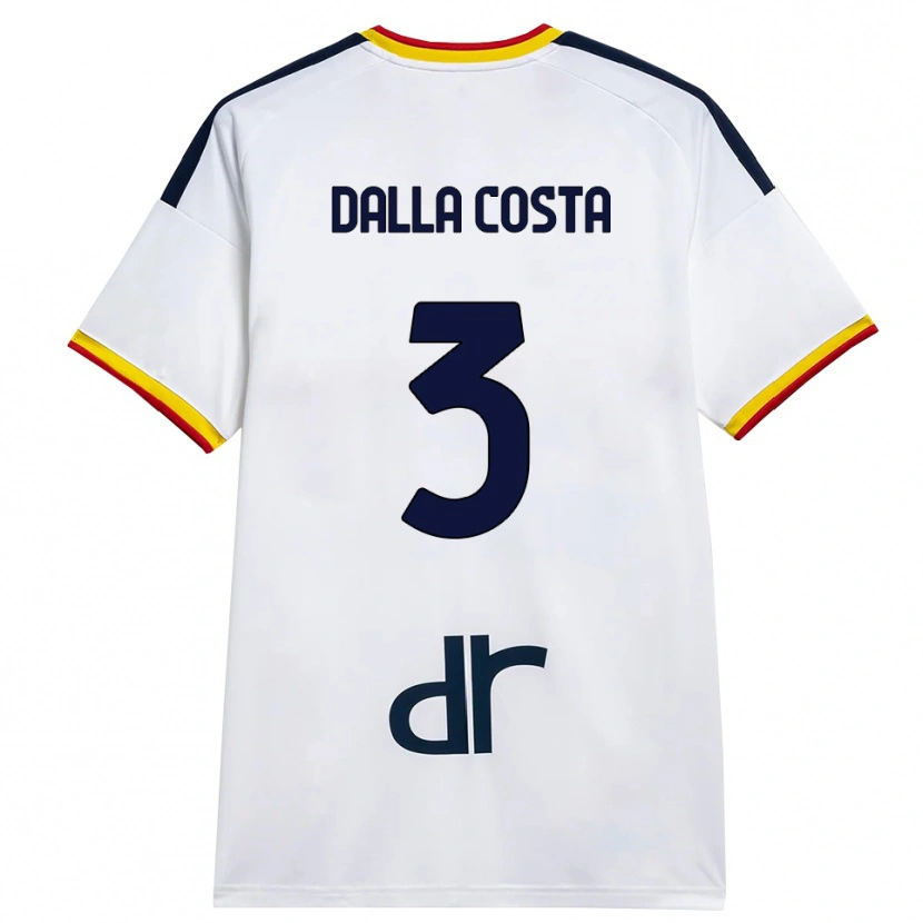 Danxen Donna Maglia Luca Dalla Costa #3 Bianco Giallo Rosso Kit Gara Away 2026/27 Maglietta