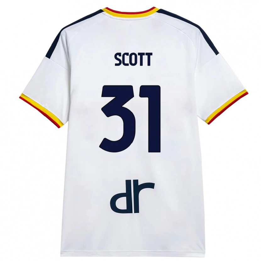 Danxen Donna Maglia Elijah Scott #31 Bianco Giallo Rosso Kit Gara Away 2026/27 Maglietta
