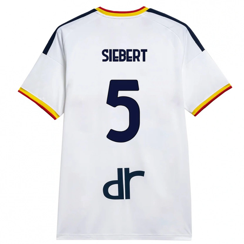 Danxen Donna Maglia Jamil Siebert #5 Bianco Giallo Rosso Kit Gara Away 2026/27 Maglietta