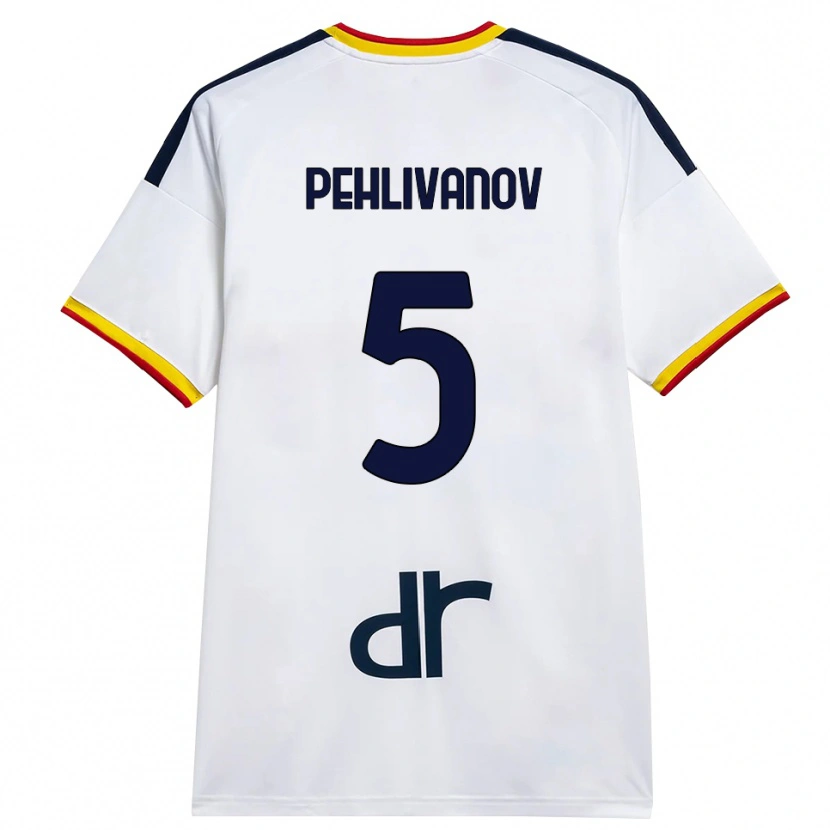 Danxen Donna Maglia Cristian Pehlivanov #5 Bianco Giallo Rosso Kit Gara Away 2026/27 Maglietta