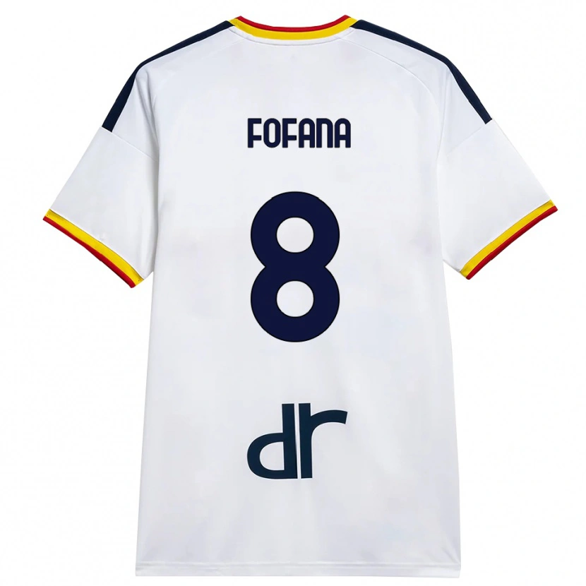 Danxen Donna Maglia Sadik Fofana #8 Bianco Giallo Rosso Kit Gara Away 2026/27 Maglietta