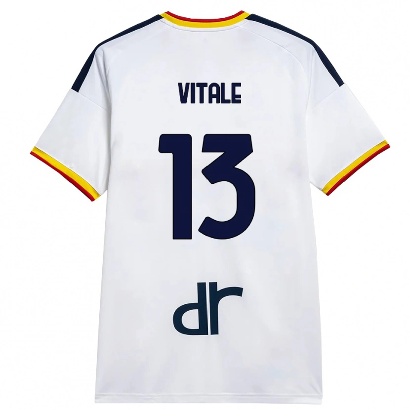 Danxen Donna Maglia Leonardo Vitale #13 Bianco Giallo Rosso Kit Gara Away 2026/27 Maglietta