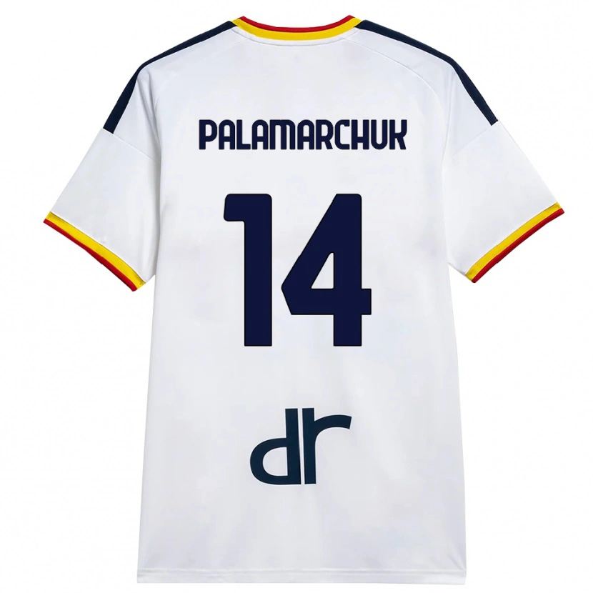 Danxen Donna Maglia Cristiano Palamarchuk #14 Bianco Giallo Rosso Kit Gara Away 2026/27 Maglietta