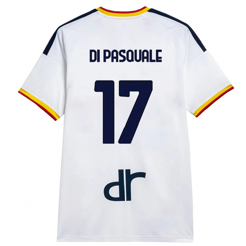 Danxen Donna Maglia Alessandro Di Pasquale #17 Bianco Giallo Rosso Kit Gara Away 2026/27 Maglietta