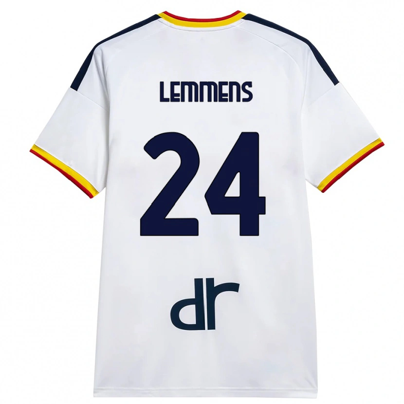 Danxen Donna Maglia Mats Lemmens #24 Bianco Giallo Rosso Kit Gara Away 2026/27 Maglietta