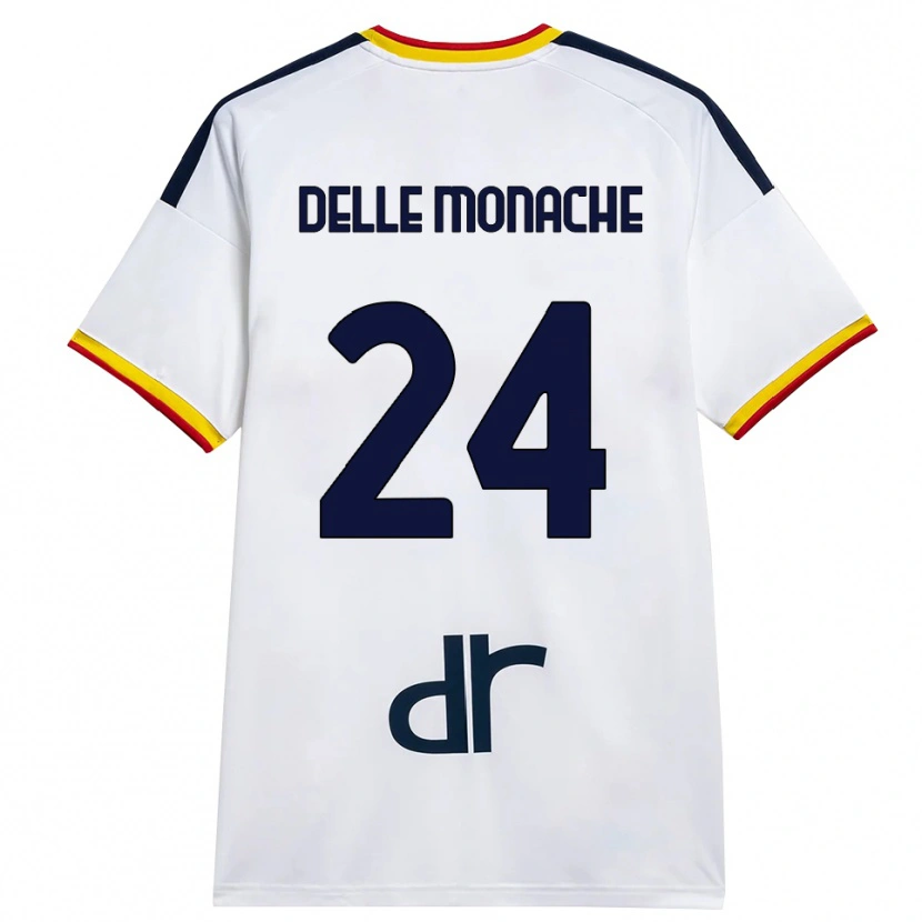 Danxen Donna Maglia Marco Delle Monache #24 Bianco Giallo Rosso Kit Gara Away 2026/27 Maglietta