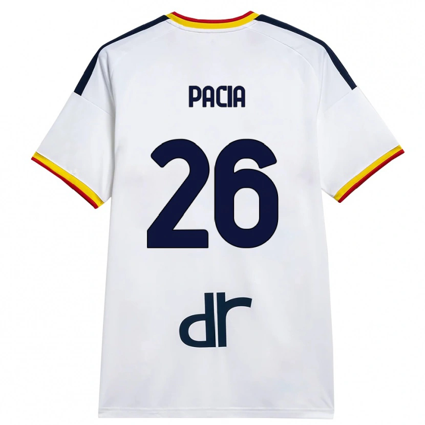 Danxen Donna Maglia Fabiano Pacia #26 Bianco Giallo Rosso Kit Gara Away 2026/27 Maglietta