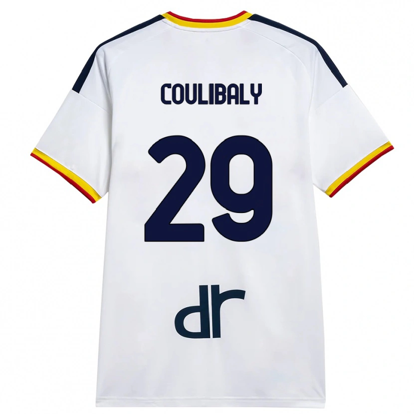 Danxen Donna Maglia Lassana Coulibaly #29 Bianco Giallo Rosso Kit Gara Away 2026/27 Maglietta