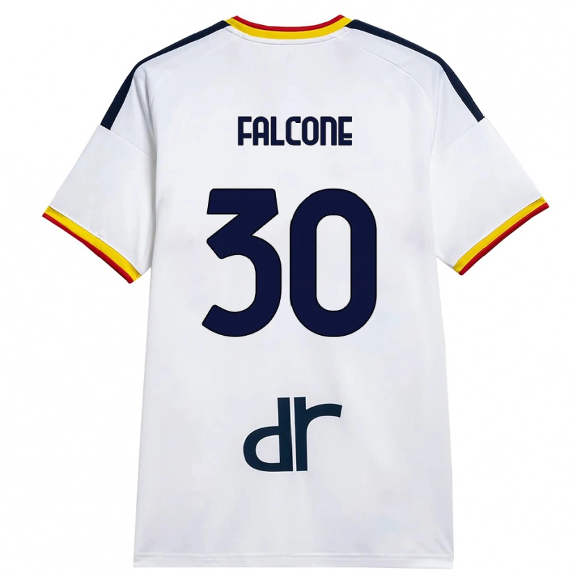 Danxen Donna Maglia Wladimiro Falcone #30 Bianco Giallo Rosso Kit Gara Away 2026/27 Maglietta
