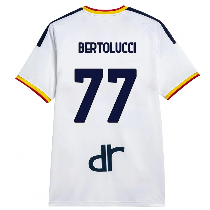 Danxen Donna Maglia Sandro Bertolucci #77 Bianco Giallo Rosso Kit Gara Away 2026/27 Maglietta