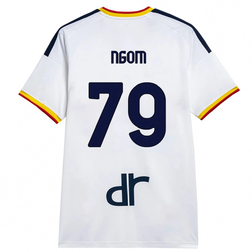 Danxen Donna Maglia Oumar Ngom #79 Bianco Giallo Rosso Kit Gara Away 2026/27 Maglietta