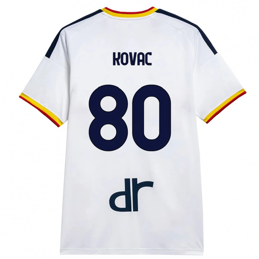 Danxen Donna Maglia Niko Kovač #80 Bianco Giallo Rosso Kit Gara Away 2026/27 Maglietta
