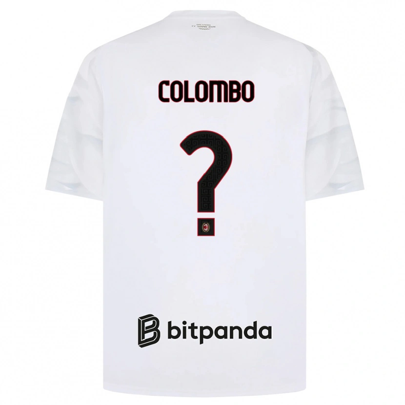 Danxen Donna Maglia Tommaso Colombo #0 Bianco Rosso Nero Kit Gara Away 2026/27 Maglietta