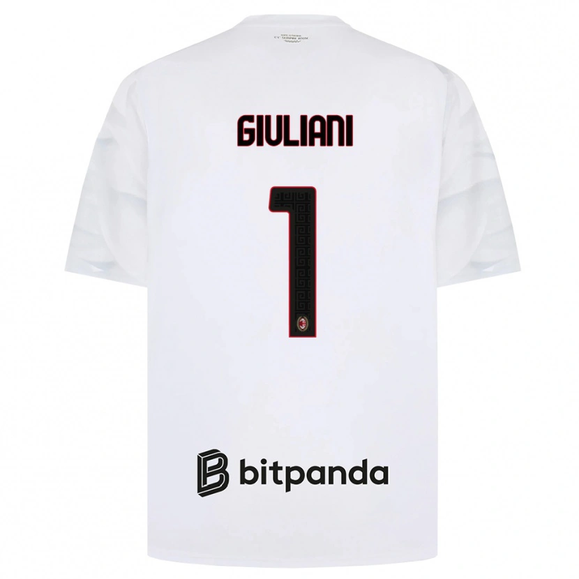 Danxen Donna Maglia Laura Giuliani #1 Bianco Rosso Nero Kit Gara Away 2026/27 Maglietta