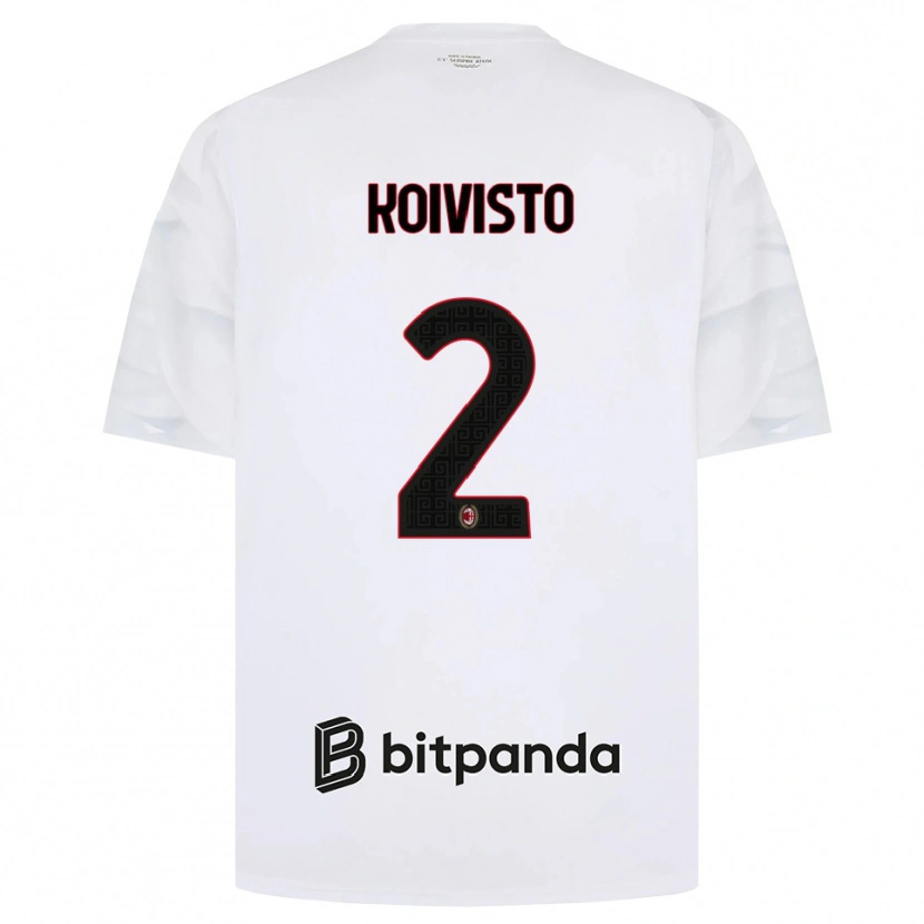 Danxen Donna Maglia Emma Koivisto #2 Bianco Rosso Nero Kit Gara Away 2026/27 Maglietta