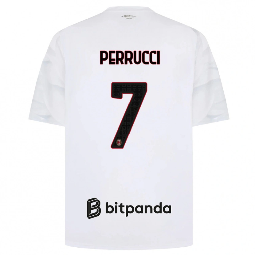 Danxen Donna Maglia Vincenzo Perrucci #7 Bianco Rosso Nero Kit Gara Away 2026/27 Maglietta