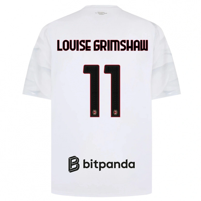 Danxen Donna Maglia Christy Louise Grimshaw #11 Bianco Rosso Nero Kit Gara Away 2026/27 Maglietta