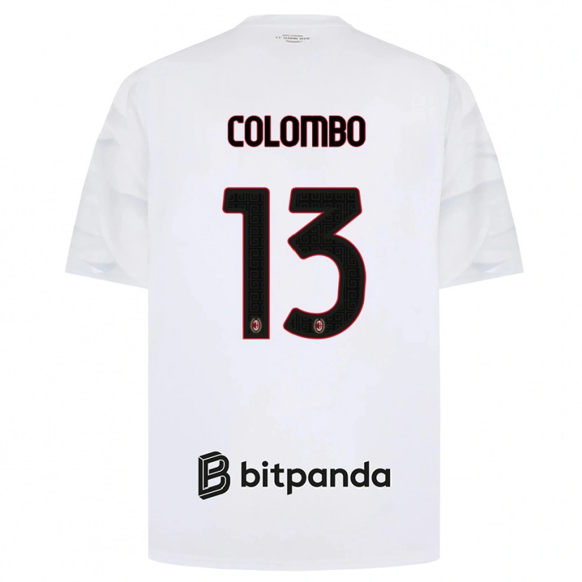 Danxen Donna Maglia Federico Colombo #13 Bianco Rosso Nero Kit Gara Away 2026/27 Maglietta
