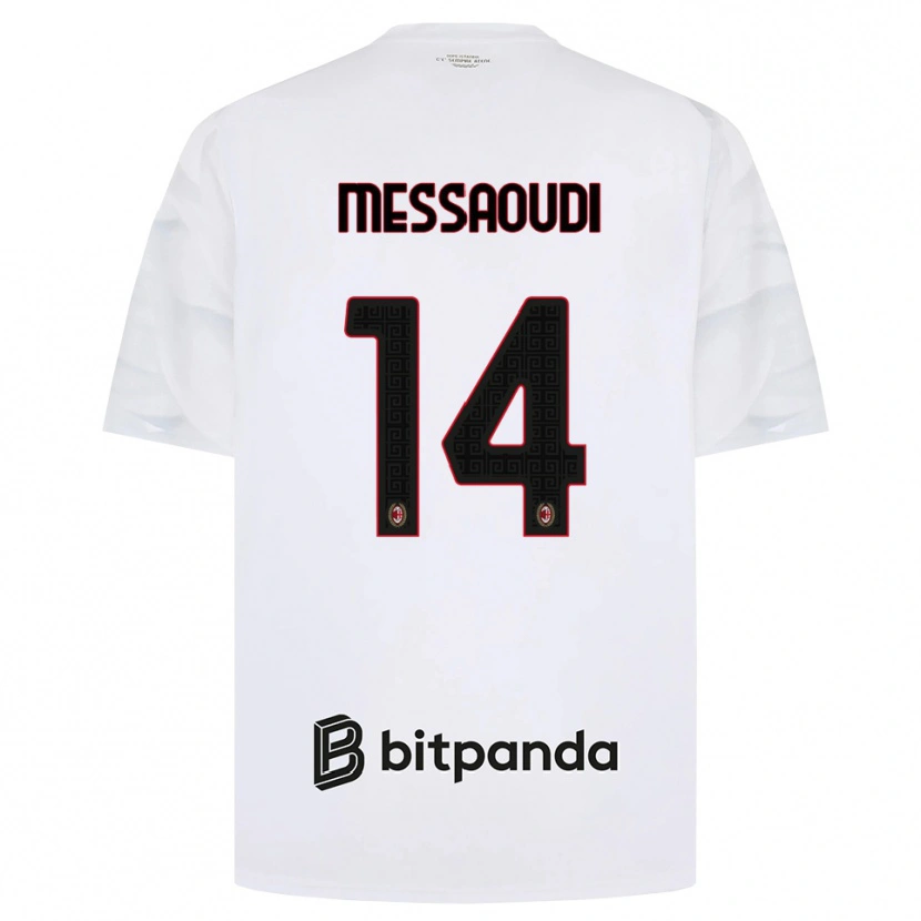 Danxen Donna Maglia Yanis Messaoudi #14 Bianco Rosso Nero Kit Gara Away 2026/27 Maglietta