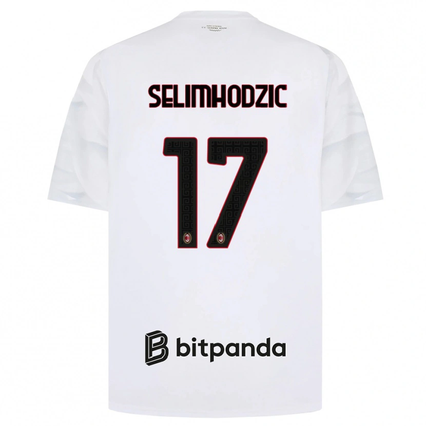 Danxen Donna Maglia Noa Selimhodzic #17 Bianco Rosso Nero Kit Gara Away 2026/27 Maglietta
