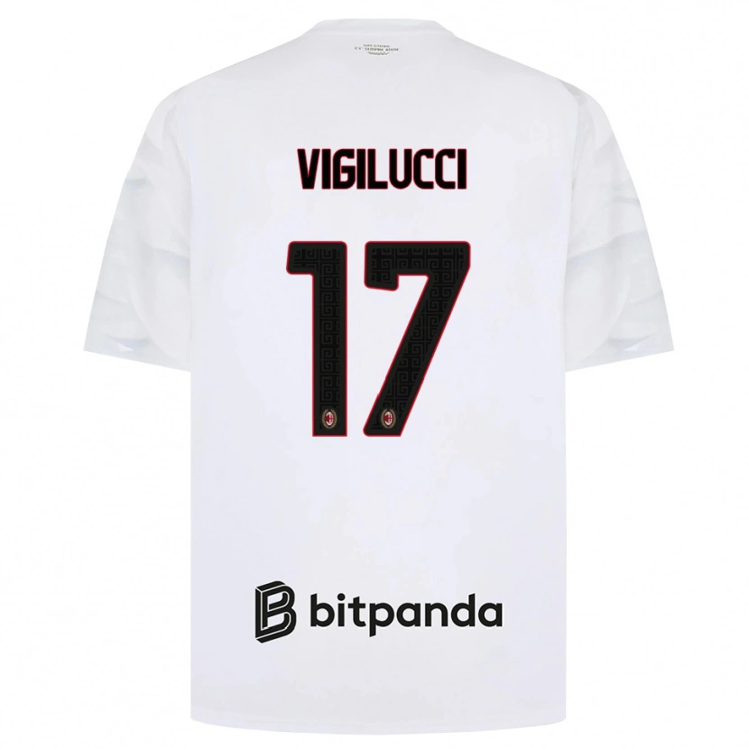 Danxen Donna Maglia Valery Vigilucci #17 Bianco Rosso Nero Kit Gara Away 2026/27 Maglietta